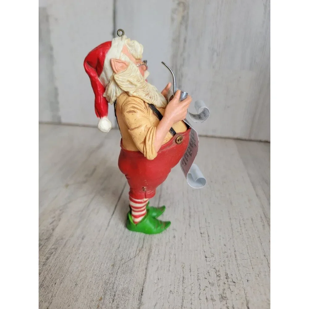 Hallmark 1980 checking it twice Santa Claus‎ vintage ornament Xmas